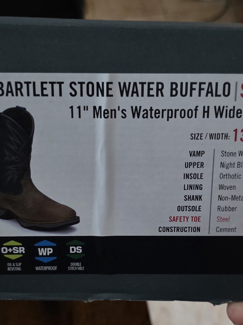 11" Men's Waterproof Western Work Boot - Brown/Black